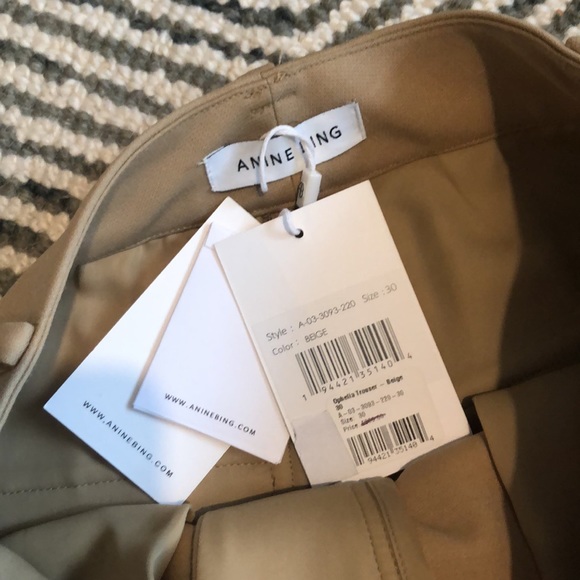 Anine Bing Ophelia Trousers Beige size 30 BNWT - Picture 6 of 13